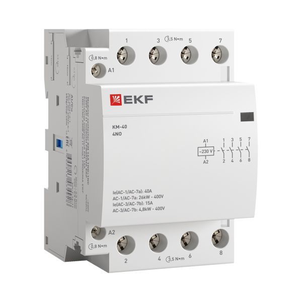 Контактор модульный КМ 40А 4NО (3 мод.) EKF km-3-40-40