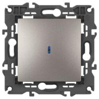Выключатель Elegance 14-1102-16 250В 10АХ с подсветкой титан Эра Б0065785