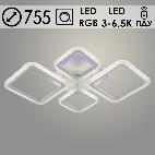 Люстра LI08822/2+2 PR WT белый 84W+8W LED RGB 3000-6500K d755 ПДУ(ИК) диммер, HN22
