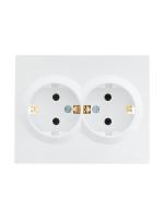 Розетка 2-м СП VESNA с заземл. ПБТ бел. LEZARD 742-0200-127B