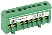 Шина PE "земля" в корп. изол. на DIN-рейку ШНИ-6х9-8-К-З зел. IEK YNN10-69-8KD-K06