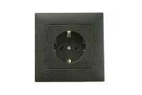 Розетка 1-м Karea RIZZ STAR с заземл. чер. Makel 88054028