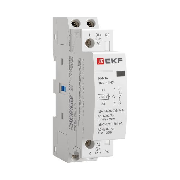 Контактор модульный КМ 16А NО+NC (1 мод.) EKF km-1-16-11