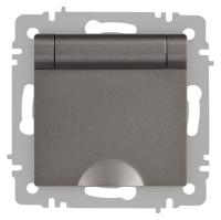 Розетка 1-м СП Accent 6-203-09 16А IP20 250В 2P+E Schuko с крышкой AL/CU титан Intro Б0063471