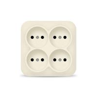 Розетка 4-м ОП 10А IP20 квадрат. без заземл. сл. кость IONICH 1453