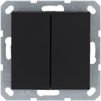 Кнопка 2-кл. 10А IP20 с переключающим контактом механизм черн. матов. soft touch Jasmart G3020PB