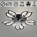 Люстра 9504/5CV BK черный 96W+28W LED RGB 3000-6000K ПДУ диммер d670 h80 с вентилятором, SSH24