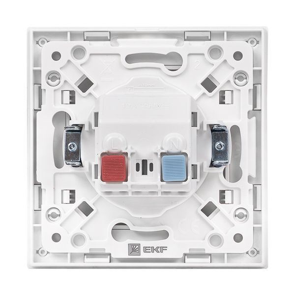 Розетка 1-м СП Стокгольм 16А IP20 с заземл. защ. шторки механизм бел. PROxima EKF EYR16-028-10