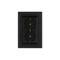 Розетка 2-я Karea RIZZ STAR с заземл. чер. Makel 88054082