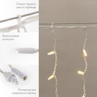 Гирлянда светодиодная "Айсикл" (бахрома) 4х0.6м 128LED тепл. бел. 10Вт 230В IP67 провод каучук бел. (нужен шнур питания 315-001) Neon-Night 255-206