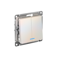 Выключатель 2-кл. СП AtlasDesign 10А IP20 (сх. 5а) 10AX с подсветкой механизм жемчуж. SE ATN000453