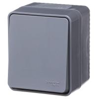 Выключатель кнопочный 1-кл. ОП AtlasDesign PROFI IP54 10АХ антрацит SE ATN544015