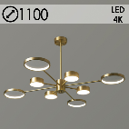 Люстра P540-8 AB бронза LED 68W 4000K d1100, ZOK22