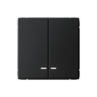 Выключатель 2-кл. ArtGallery (сх. 5а) 10AX с подсветкой быстрозажим. клем. механизм карбон SE GAL001053S