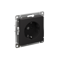 Розетка AtlasDesign 16А с заземл. защ. шторки быстрозажим. клем. механизм карбон SE ATN001045S