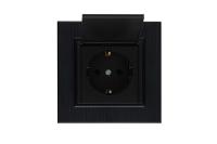 Розетка 1-м с крышкой Karea LINE STAR с заземл. чер. Makel 86054029