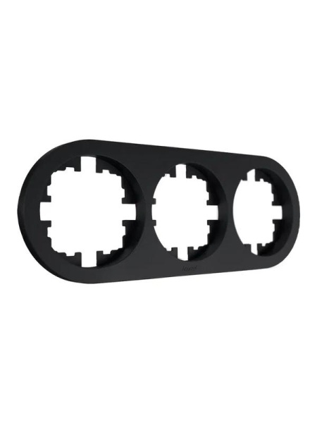 Рамка 3-м OSEN горизонт. круглая черн. бархат LEZARD 744-4200-148