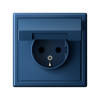 Розетка ArtGallery 16А IP20 с заземл. защ. шторки с крышкой механизм аквамарин SE GAL001146