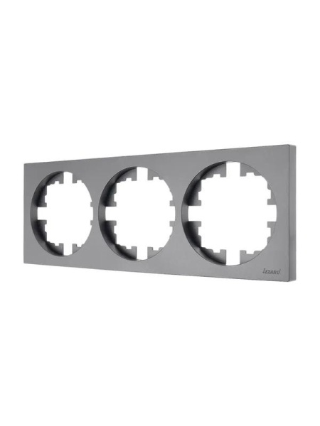 Рамка 3-м OSEN горизонт. квадрат сер. матов.LEZARD 743-7400-148