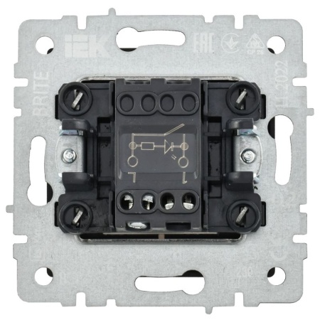 Выключатель 1-кл. СП BRITE ВС10-1-1-БрЧ 10А с индик. механизм черн. IEK BR-V10-1-10-K02