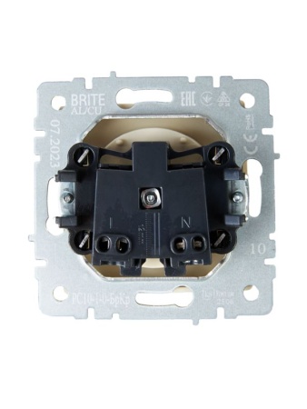 Розетка BRITE РС10-1-0-БрКр 10А без заземл. без защ. шторок механизм беж. IEK BR-R10-10-K10