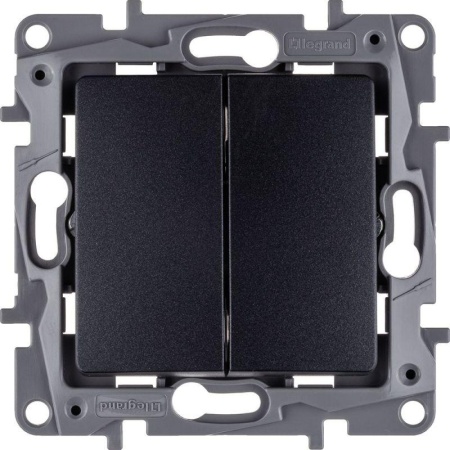 Выключатель 2-кл. СП Etika 10А IP20 250В 10AX авт. зажимы механизм антрацит IEK 672602