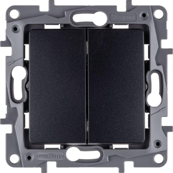 Выключатель 2-кл. СП Etika 10А IP20 250В 10AX авт. зажимы механизм антрацит IEK 672602