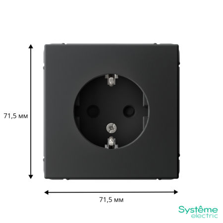 Розетка ArtGallery 16А с заземл. защ. шторки механизм карбон SE GAL001045