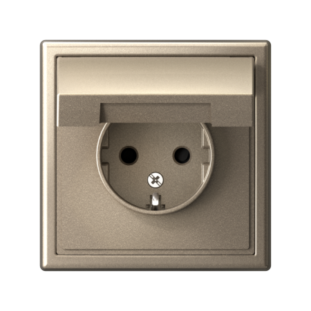 Розетка ArtGallery 16А IP20 с заземл. защ. шторки с крышкой механизм шампань SE GAL000546