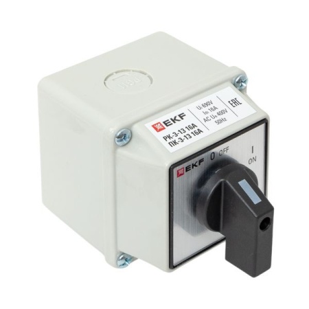 Переключатель кулачковый ПК-3-13 3П 16А "ВКЛ-ВЫКЛ" IP54 EKF pk-3-13-16