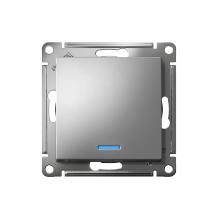 Выключатель 1-кл. СП AtlasDesign 10А IP20 (сх. 1а) 10AX с подсветкой механизм сталь SE ATN000913