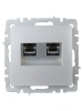 Розетка компьютерная двойн. СП RJ45 кат.5E BRITE РК10-2-БрА механизм алюм. IEK BR-K20-1-K47