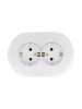 Розетка 2-м СП OSEN с заземл. ПБТ круглая механизм бел. LEZARD 744-0200-127B