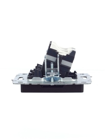 Розетка компьютерная двойн. СП RJ45 кат.5E BRITE РК10-2-БрЧ механизм черн. IEK BR-K20-1-K02