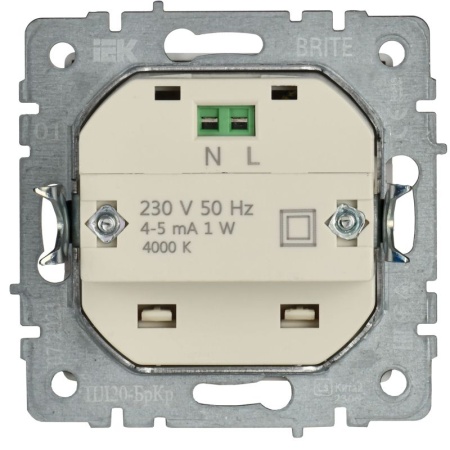 Подсветка светодиодная BRITE встраив. ПЛ20-БрКр механизм беж. IEK BR-FL20-K10