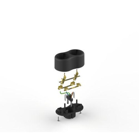 Разветвитель электрический SPx-2e-B на 2 розетки с заземл. 16А черн. Эра Б0059722