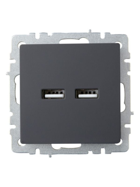 Розетка BRITE USB A+A 3.1А РЮ10-1-БрГ механизм графит IEK BR-U21-D31-K53