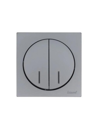 Выключатель 2-кл. СП OSEN 10А IP20 с подсветкой механизм сер. матов. LEZARD 743-7488-112