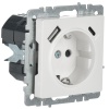 Розетка BRITE РЮш11-1-БрБ 16А с USB A+C 18Вт с заземл. защ. шторки механизм бел. IEK BR-R14-16-U22-018-K01