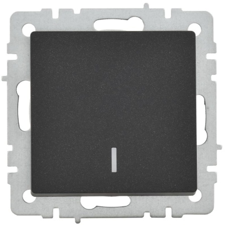 Выключатель 1-кл. СП BRITE ВС10-1-1-БрЧ 10А с индик. механизм черн. IEK BR-V10-1-10-K02