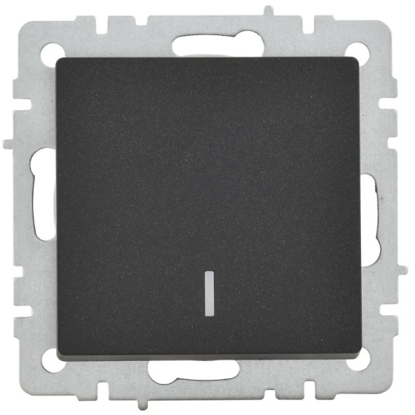 Выключатель 1-кл. СП BRITE ВС10-1-1-БрЧ 10А с индик. механизм черн. IEK BR-V10-1-10-K02