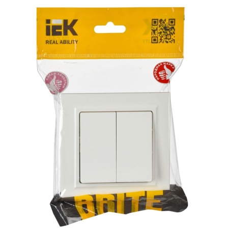 Выключатель проходной 2-кл. СП BRITE ВС10-2-6-БрБ 10А механизм бел. IEK BR-V22-0-10-K01