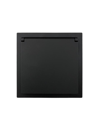 Розетка 1-мест. с/з с крышкой ПБТ СП ZIMA IP20 16А безвинт. зажим черн. бархат LEZARD 704-4288-123BQC