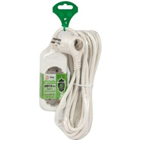 Удлинитель 2х5м с заземл. ПВС 3х1 UDL-16-250-E Greenline Эра Б0065014