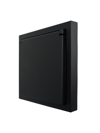 Розетка 1-мест. с/з с крышкой ПБТ СП ZIMA IP20 16А безвинт. зажим черн. бархат LEZARD 704-4288-123BQC