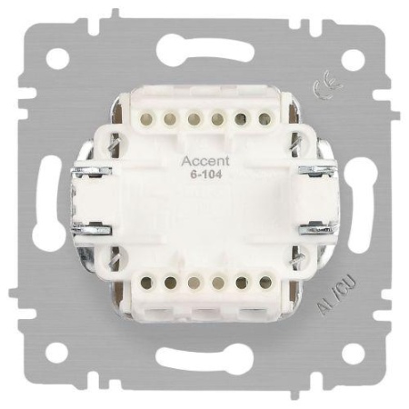 Выключатель 2-кл. СП Accent 6-104-01М 10А IP20 250В AL/CU бел. матов. Intro Б0063456