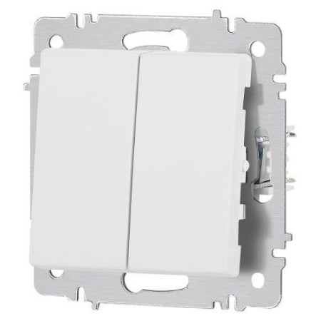 Выключатель 2-кл. СП Accent 6-104-01М 10А IP20 250В AL/CU бел. матов. Intro Б0063456