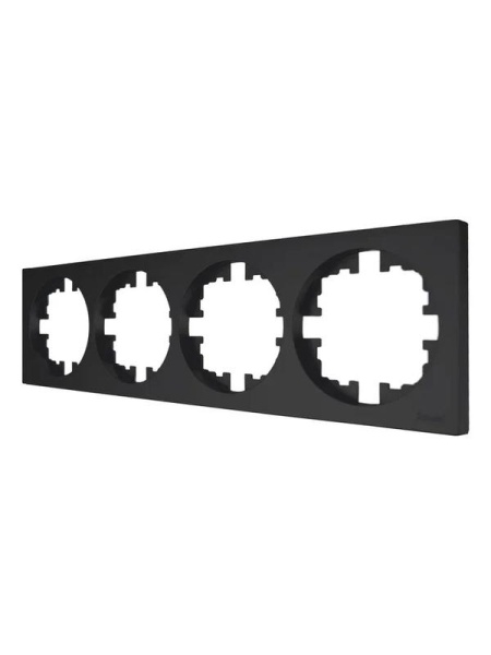 Рамка 4-м OSEN горизонт. квадрат механизм черн. бархат LEZARD 743-4200-149