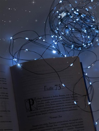 Гирлянда "Роса" DC-G06-120W 120 microLED 12.1м. 8реж. 3хAA бел. ФАZА 5059627