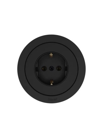 Розетка 1-м OSEN IP20 16А с заземл. ПБТ механизм черн. бархат LEZARD 743-4288-122B